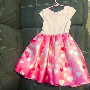 Pink Valentines Heart dress,6Y girls H &M